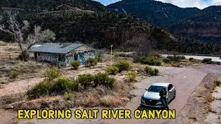Exploring Salt River Canyon, Arizona. Found old market and jail.