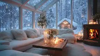❄️Healing Piano for Tired Hearts | Cozy Winter Cabin with Snow & Fire | Emotional Calm and Rest