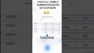 Check all Mobile numbers registered on your Name.#mobile #simcard #viral #trending #shorts #india
