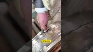 Welding repair of scratches on shaft workpieces, using SZ-1800 precision cold welding machine