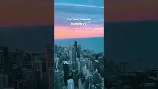 Chicago sunset over city skyline 🎥 IG @itsryan #shorts #beautiful #chicago #sunset #cityscape