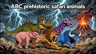 ABC Prehistoric Safari Animals Sounds Song | Fantasy colorful animals for kids | Giggles and Toons