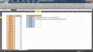 Создайте таблицу распределения частот в Excel