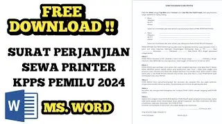 FREE DOWNLOAD !! SURAT PERJANJIAN SEWA PRINTER KPPS PEMILU 2024