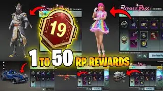 MONTH 19 ROYAL PASS // 1 TO 50 RP // M19 ROYAL PASS LEAKS (M19 ROYAL PASS REWARDS PUBG MOBILE/BGMI)