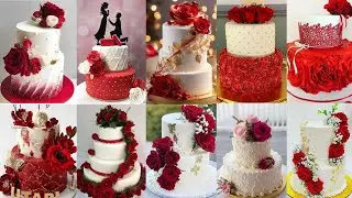 Red and White Cake designs/Anniversary cake designs/Birthday Cake Designs/White and red cake ideas