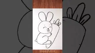 Cute rabbit drawing with carrot  🐇 🥕 #rabbit #carrot #kidsdrawing