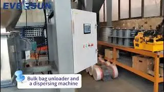 Bulk bag unloader and a dispersing machine