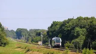 Дизель-поезд ДП1-004 сообщением Могилёв-Гомель на перегоне Могилёв-2/Буйничи