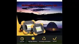 Portable Spotlight Working Light Waterproof Flashlight USB Rechargeable Light 4 Modes for Outdoor