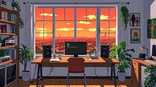 Sunset Workspace Lofi 🌇 Calm Focus Beats | Lofi Flow