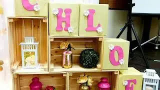 Paper Flower Backdrop / Birthday / large paper flowers / pink, white and gold