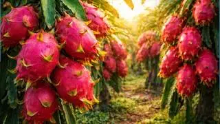 INDUSTRIAL Dragon Fruit Farming Process | Large-Scale Dragon Fruit Cultivation & Harvesting Process