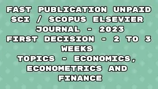 Fast Publication unpaid scopus / sci / annexure indexed Journal | Fast publication 2023 Elsevier