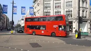 London Buses at Piccadilly Circus and Oxford Circus - 12 August 2020