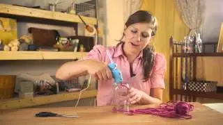 How to Make Mason Yarn Vases : Mason Jar Crafts & More