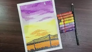 Oil pastel # 39 /City view