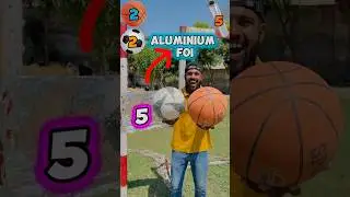 How Many Aluminium Foil layers can Stop the Ball?? Football⚽️ Vs Basketball🏀 ??#shorts