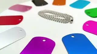 Aluminum Blank Tags Metal ID Tags for Laser Engraving with Stainless Steel Ball Multi Colors
