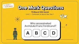 TN Board 10th Social 🔥 One Mark Questions | Sure Marks for Centum 💯