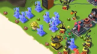 [LIVE HIT] BOOM BEACH ATTACKING PLAYER BASE WITH 9 BOOSTED ICE STATUES | 1475 VP #2