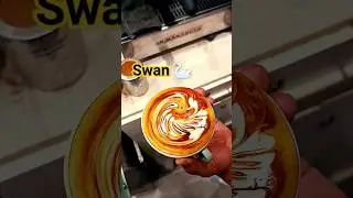 let's make swan 🦢#swan #coffee #youtubeshorts #viral #coffeeart #cafe #food #shorts #moments #art