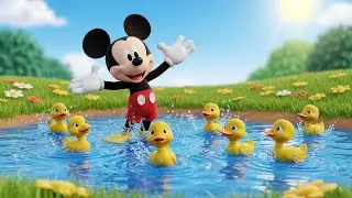 Mickey Mouse and Five Little Ducks Swimming | Fun Kids Cartoon Adventure
