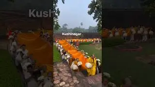 Donating robes to Tathagata Gautam Buddha of Kushinagar #shakyamuni_buddha #india #Kushinagar