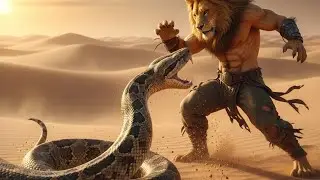 The lion 🦁 man in the desert 