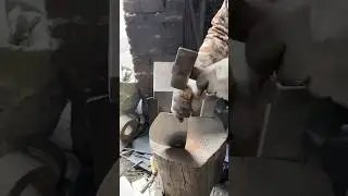 Inverted eagle beak kitchen knife handle inserting process