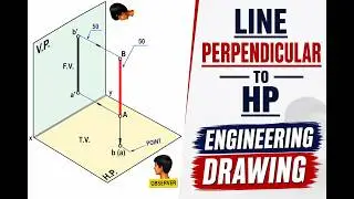 Line perpendicular to HP and parallel to VP #engineeringgraphics #engineeringdrawing