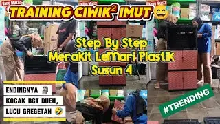 #trending 🔥🔥, Cewek² Merakit Lemari Plastik Susun 4 || Endingnya Kocak Bgt Dueh,🤣🗿🤣