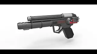 Skeletor trooper pistol 3D model view from the movie Masters of the Universe 1987