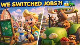 Maxi & Boltie The Farm Switched Jobs 🚜✨  Funny Farm Magic Cartoon with Life Lessons for Kids
