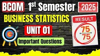 BCOM Business Statistics 1st Semester Unit 1 Most Important Questions🔥|BCom 1st Semester|CSJMU BCOM.
