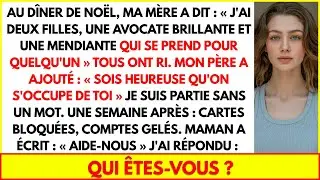 AU DÎNER DE NOËL, MA MÈRE A DIT : J'AI DEUX FILLES, UNE AVOCATE BRILLANTE ET UNE MENDIANTE....