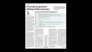 GM Crops to Genome Editting : India's Journey | Indian Express Article 