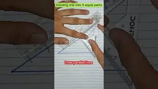 dividing line into 5 equal parts using compass #construction #compass