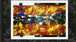 Abstract Painting Demo With  Acrylic / Masking tape / pallete knife