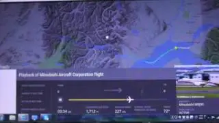 MRJ 1号機(JA21MJ)無事　アンカレッジ国際空港に到着した。