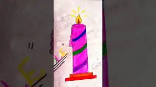 Colorful Candle Drawing ✨🕯| Easy & Beautiful Art #Ayeniadrawing #viralshorts #subscribe❤ #Like👍