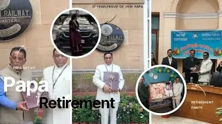 Papa retirement party in office..🥺💓 #retirement #vlog #retirementvlog #railway #northernrailway 