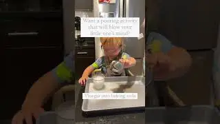 Easy toddler pouring activity! He&rsquo;s 15 months old #toddleractivities #toddlermom #montessoritoddler