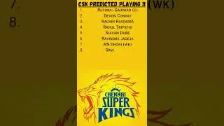 Chennai Super Kings CSK predicted 100% playing 11 for IPL 2025 #song #love #cricket #csk