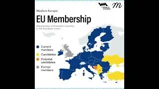 Membership of European Countries in the European Union! #map #eu #countries #europe #youtubeshorts