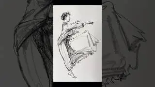 A demonstration of figure sketching at the original speed ✏️#drawing #clothes #stroke #process