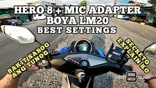 Best Motovlog Settings Hero 8 Gopro Mic adapter | Boya LM20