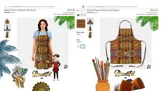 ⊰✿NEW🌾🌿⊰✿░Egypt░Flower Over░Print░Apron⊰✿