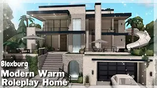 BLOXBURG: Warm Modern Roleplay Home Speedbuild | Roblox House Build