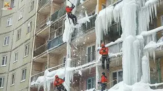Idiot Snow Removal: Massive Roof Avalanche | Extreme Dangerous Plow Truck Fails